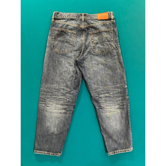 Lucky Brand Men's 33 Dark Wash Denim Distressed Straight Fit Jeans - Picture 5 of 8